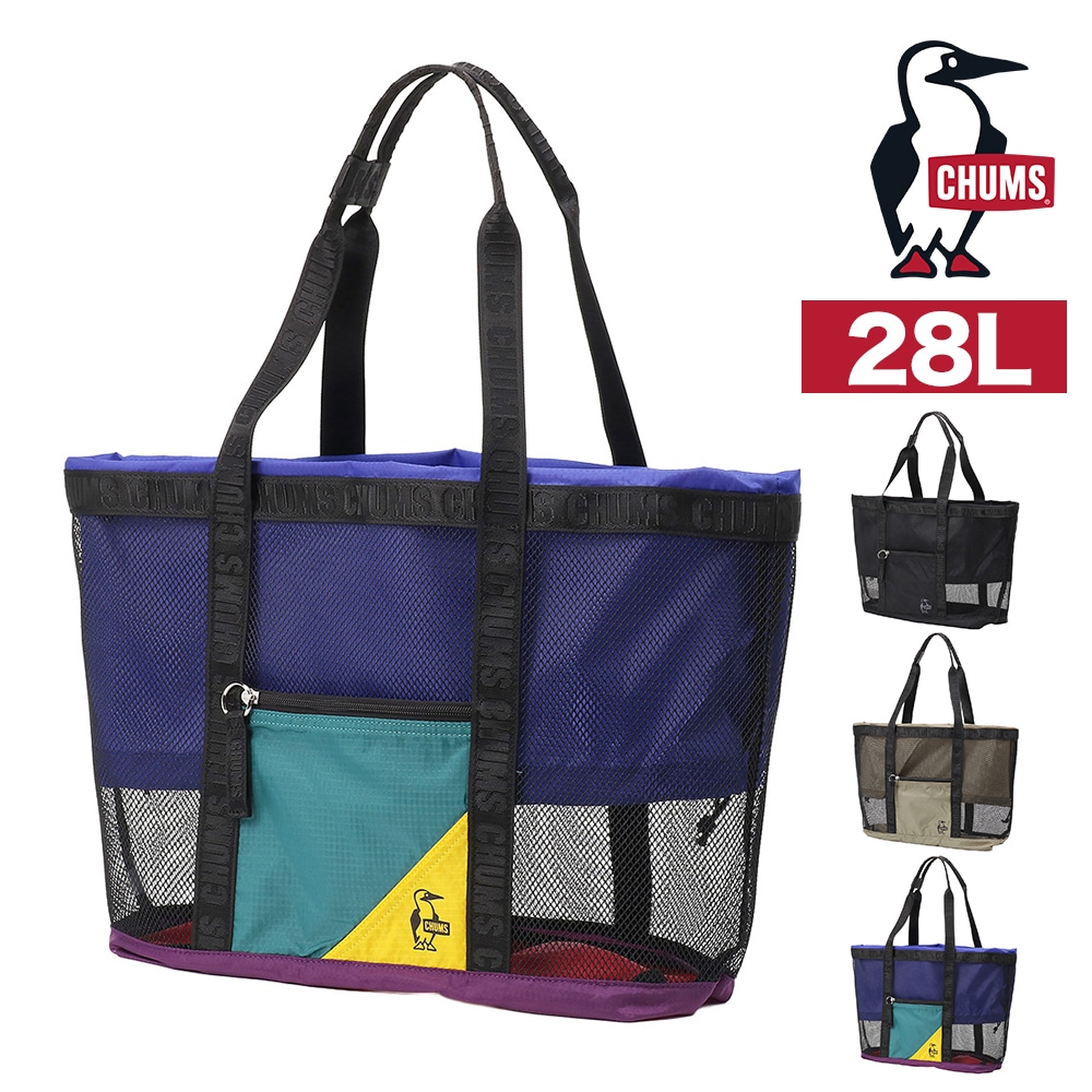 チャムス トートバッグ 肩掛け 28L B4対応 CHUMS メッシュトートバッグ CH60-4087 3.クレイジー -604087c004