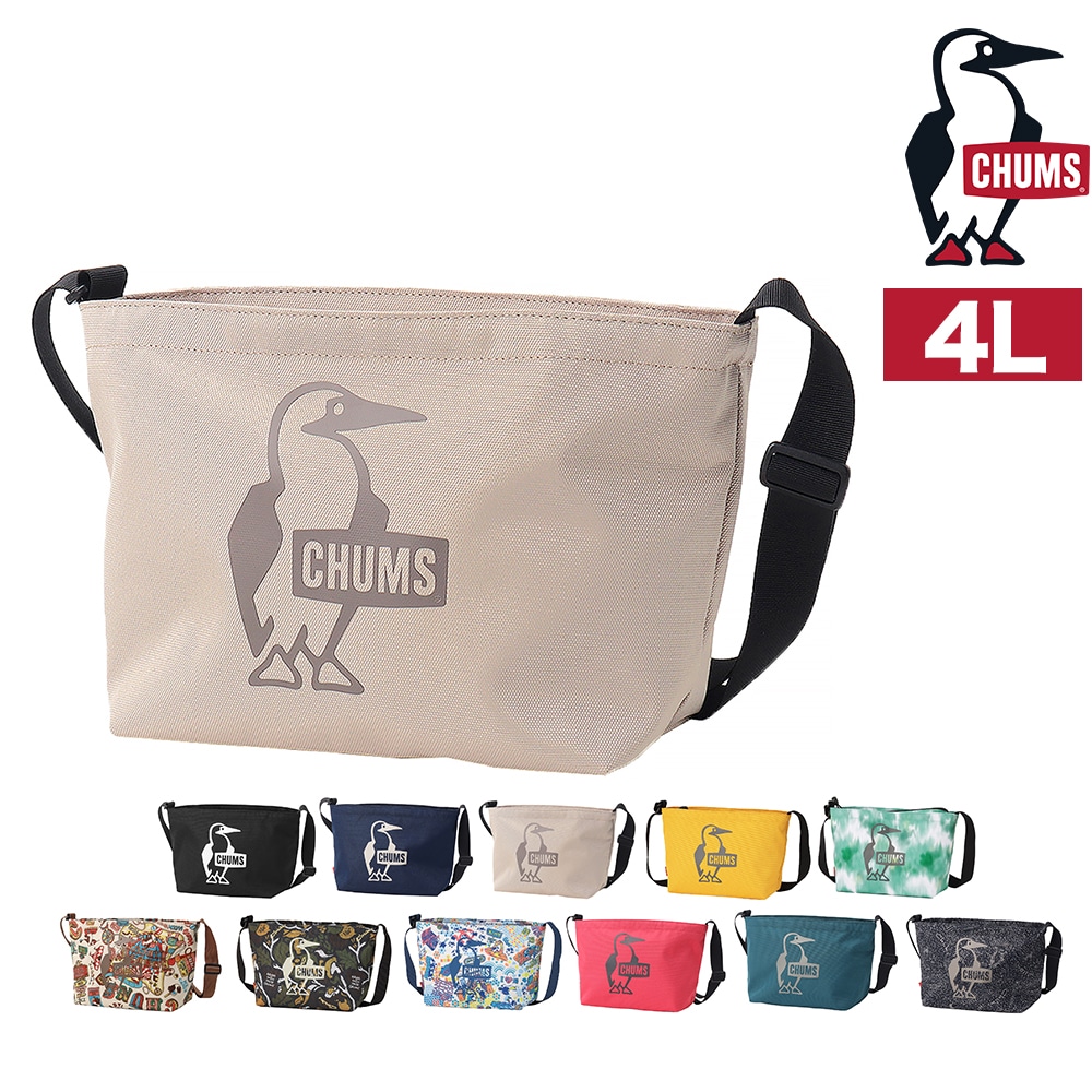 チャムス ショルダーバッグ 4L B6 CHUMS リサイクルブービーショルダーバッグ CH60-4108 3.グレージュ -604108g057