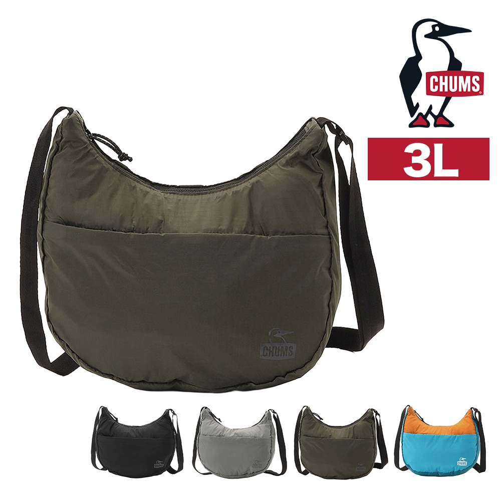 チャムス ショルダーバッグ 3L CHUMS パッカブルミニバナナショルダーバッグ CH60-4137 3.カーキ -604137m022
