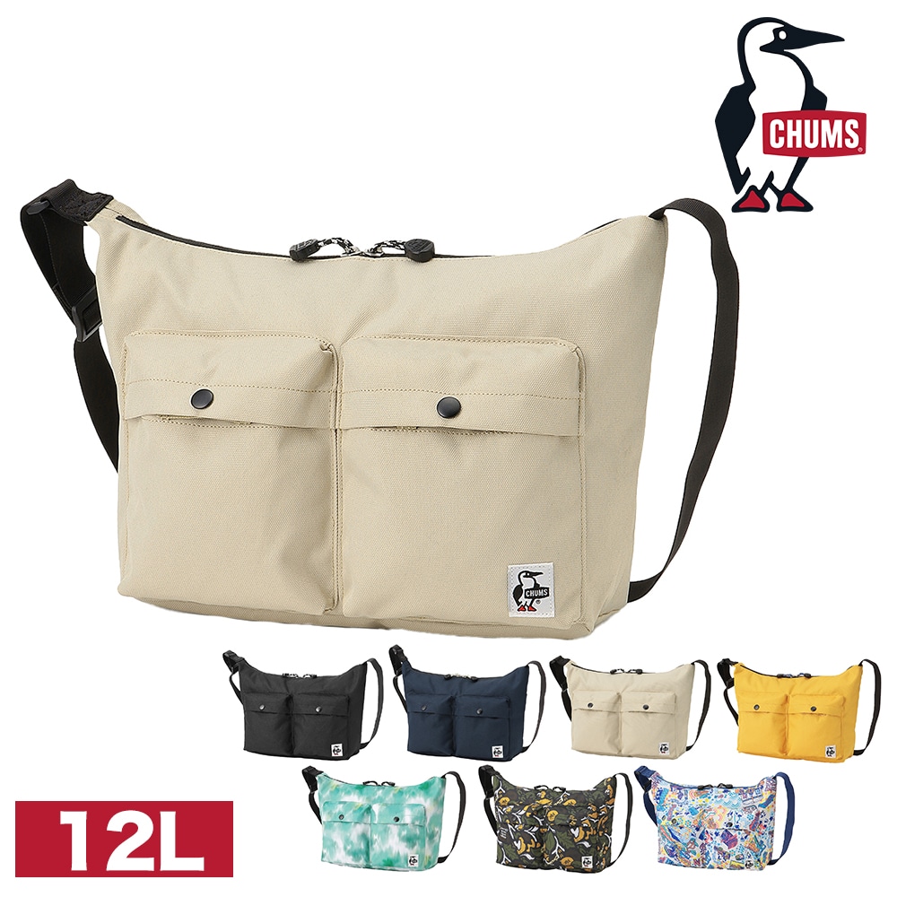 チャムス ショルダーバッグ 12L B5 CHUMS リサイクルポケットネストショルダーバッグ CH60-4184 3.グレージュ -604184g057