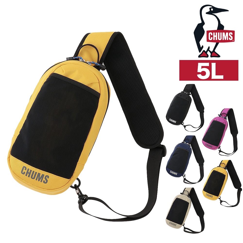 チャムス ボディバッグ 5L A5 CHUMS リサイクルスリングボディバッグ CH60-4185 5.イエロー -604185y001
