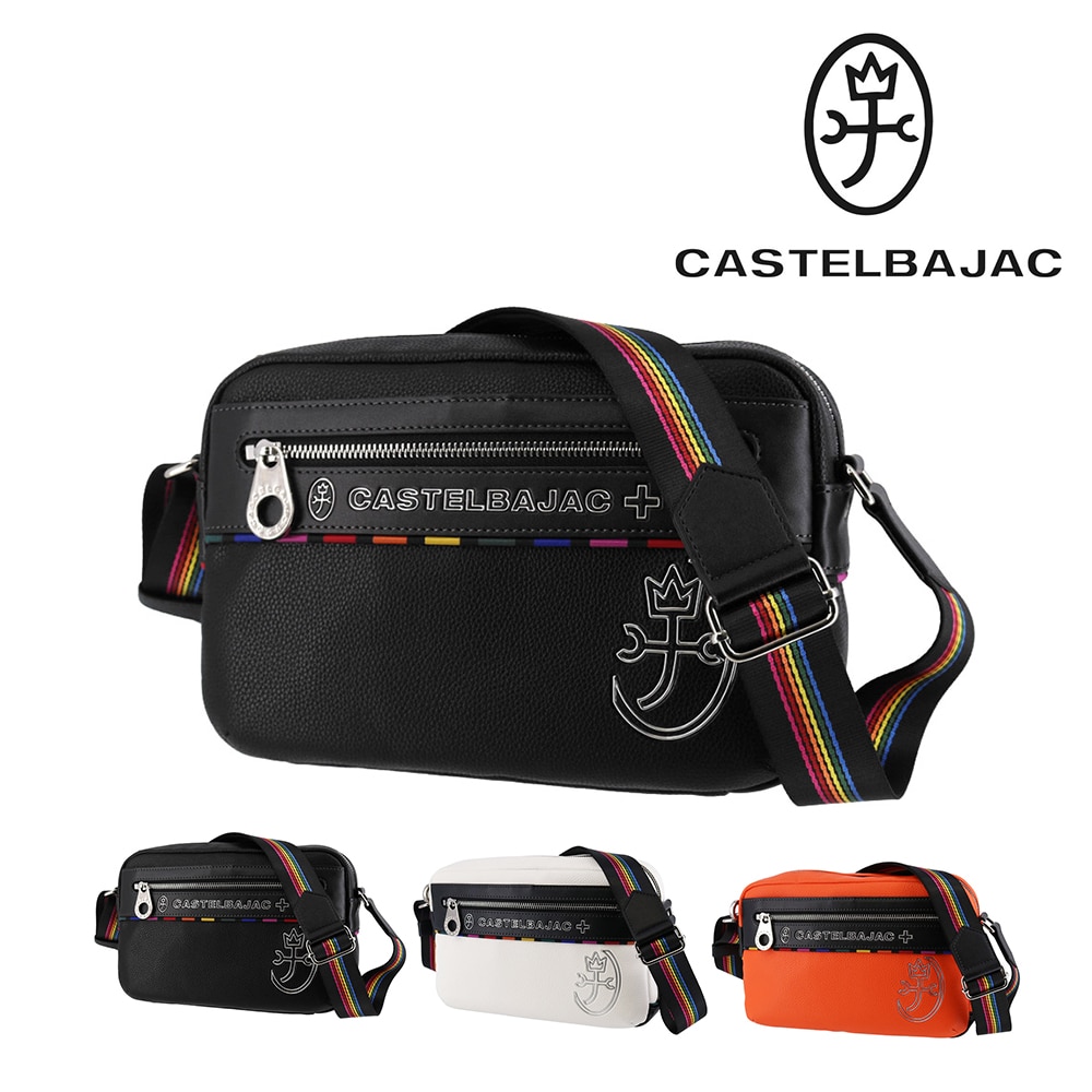 カステルバジャック バッグ 横型ショルダーバッグ 小さめ 斜めがけ CASTELBAJAC ジューン A5サイズ 28171 メンズ レディース 1.ブラック -blk