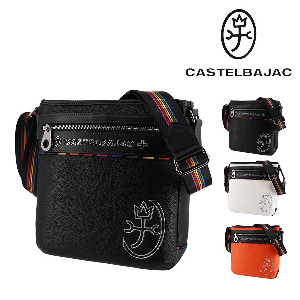 カステルバジャック バッグ 縦型ショルダーバッグ 小さめ 斜めがけ CASTELBAJAC ジューン A5サイズ 28172 メンズ レディース 1.ブラック -blk