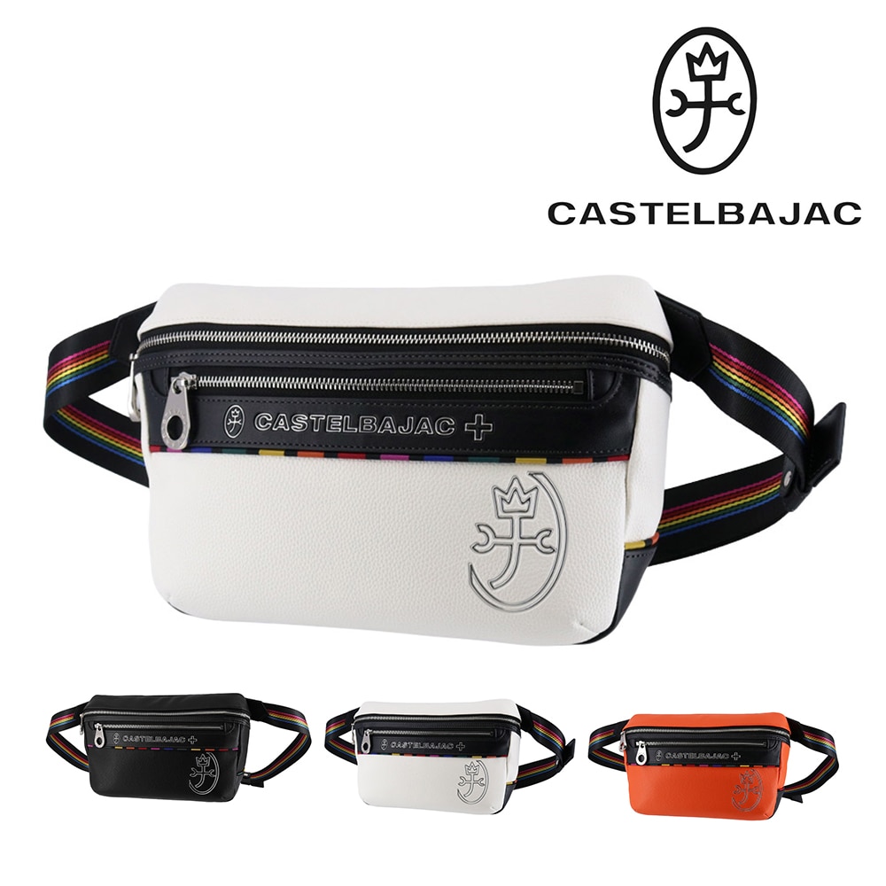 カステルバジャック バッグ ウエストバッグ ボディバッグ 横型 スリング 2WAY CASTELBAJAC ジューン A5サイズ 28971 メンズ レディース 2.ホワイト -wht