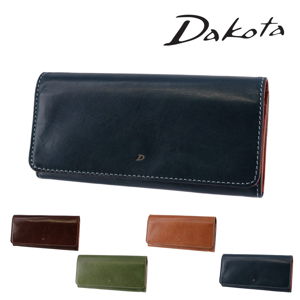 ダコタ 財布 長財布 かぶせ 薄い 小銭入れ付き イタリア製 本革 Dakota ラフィナート 31743 レディース 牛革 4.ネイビー -60