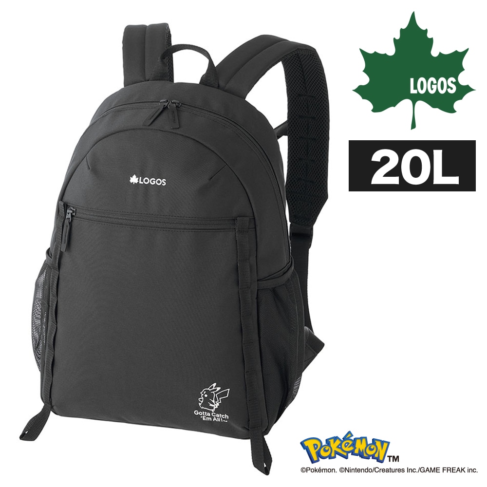 ロゴス ポケモン リュック 20L A4 14インチPC収納 撥水 LOGOS スタンダードデイバッグ 375011 ブラック -37501109