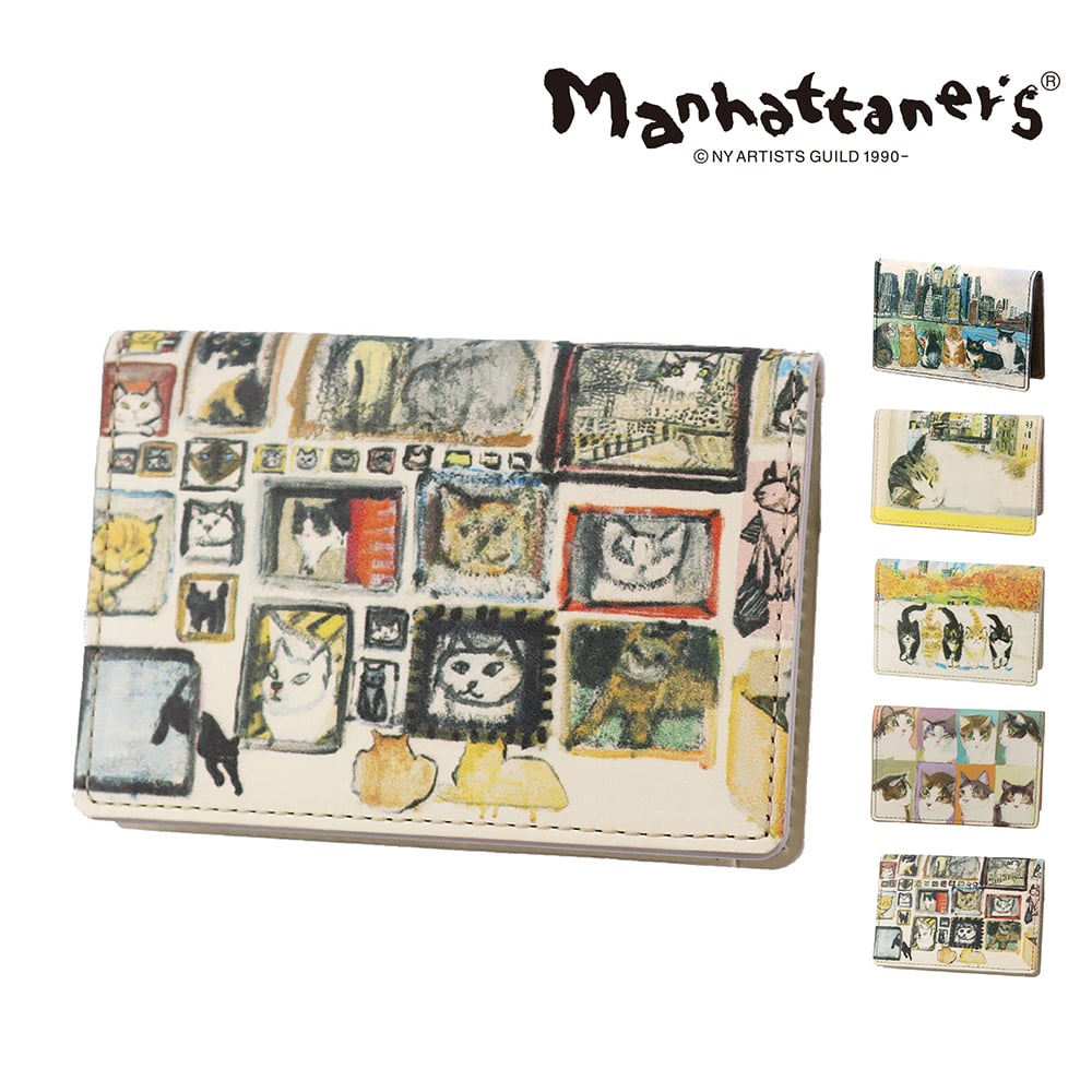 マンハッタナーズ パスケース 定期入れ カードケース 二つ折り manhattaner's トップパース 0751520 5.額縁猫絵コレクション -0751520-1007