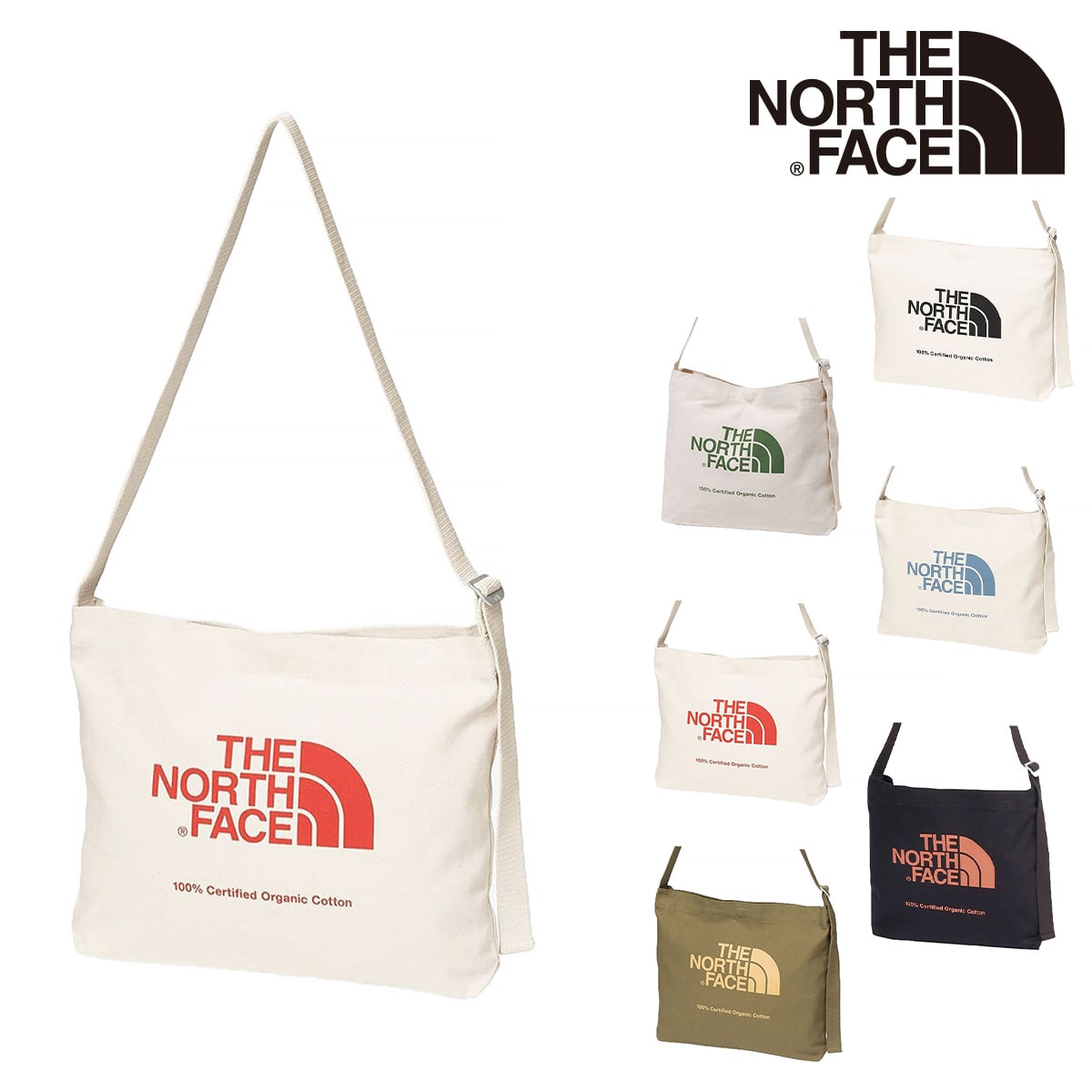 ノースフェイス バッグ THE NORTH FACE オーガニックコットンミュゼット ORGANIC C MUSETTE 3.ナチュラルxレッドクレイ 【正規代理店】 -99xnm82387nr メンズ レディース