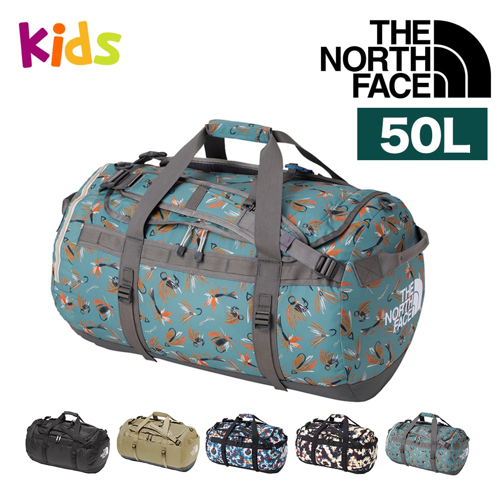 ノースフェイス キッズ ボストンバッグ 50L 3WAY THE NORTH FACE ナイロンダッフル50 NMJ72352 5.フライルアープリント -99xnmj72352fp