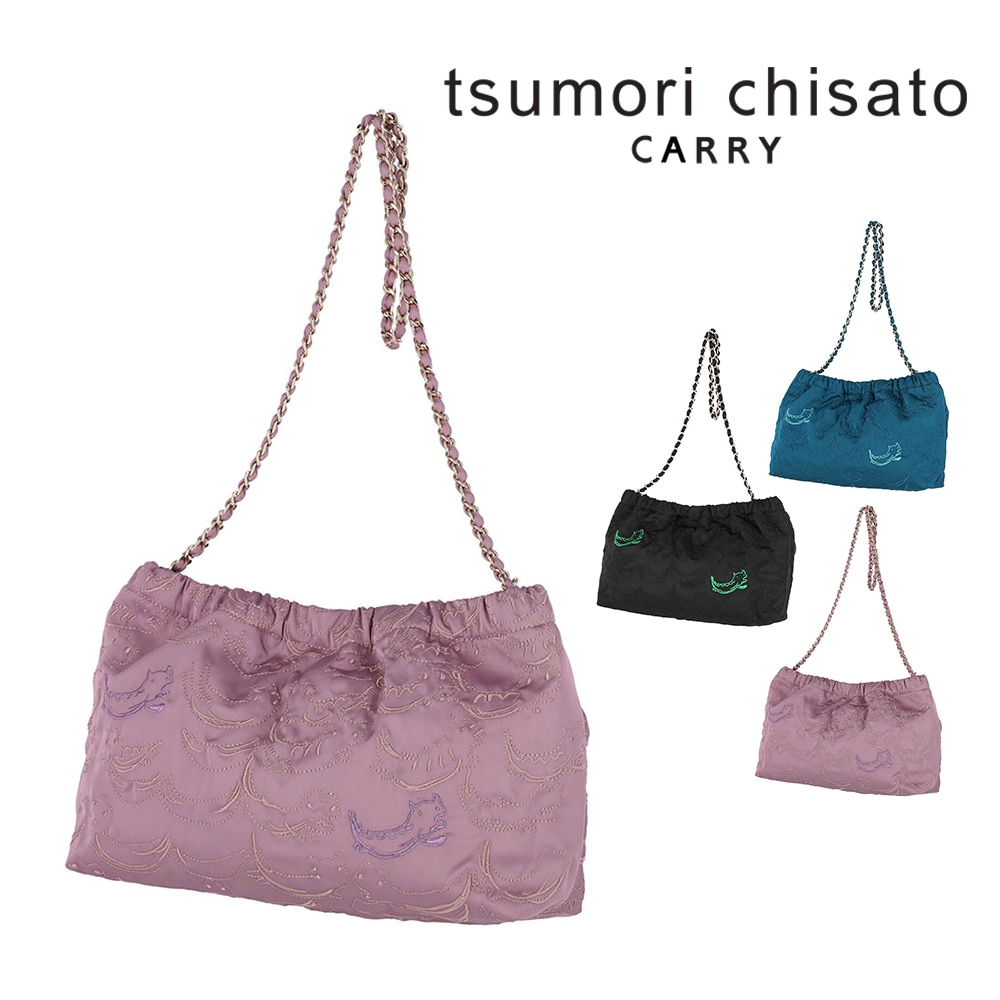 ツモリチサト バッグ ショルダーバッグ 斜めがけ ミニショルダー tsumori chisato なみネコししゅう A5サイズ 50886 レディース 大人 軽量 【正規代理店】 3.ラベンダー -41
