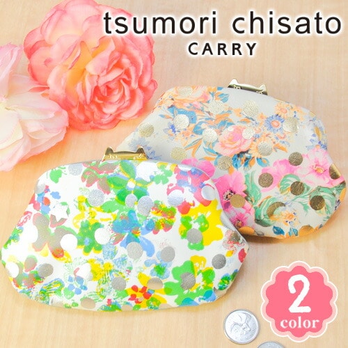 ツモリチサト tsumori chisato がま口財布 ドットフラワーネコ 57813 42x09 1.ベージュ レディース