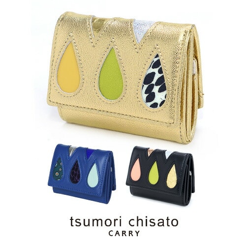 ツモリチサト tsumorichisato ミニ財布 三つ折り財布 ドロップス 57921 71x79 2.ブラックII レディース