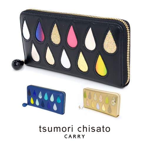 ツモリチサト tsumorichisato ラウンドファスナー長財布 ドロップス 57922 71x79 2.ブラックII レディース