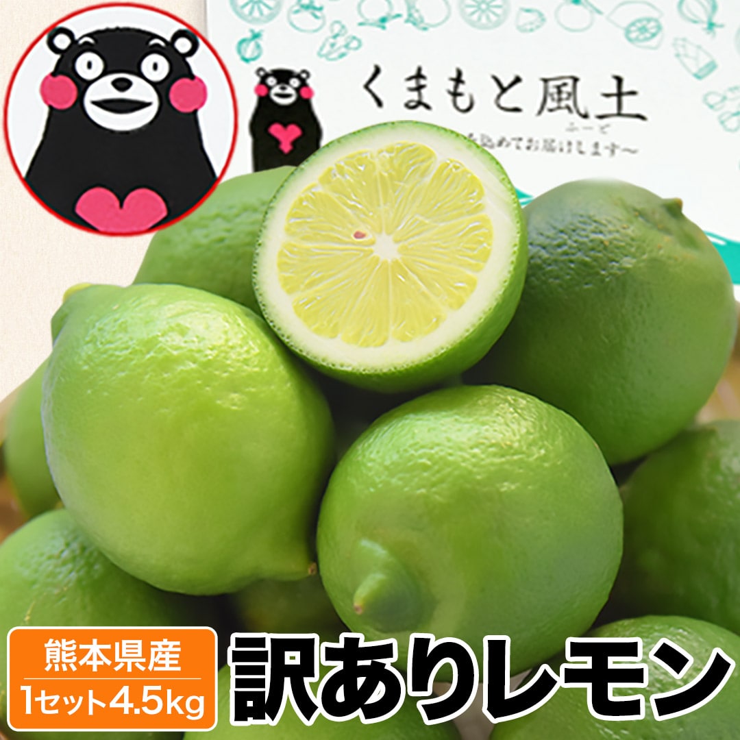 熊本産 レモン 訳あり 4.5kg 防腐剤不使用 防カビ剤不使用 ノーワックス 国産 remon れもん リスボンレモン 皮ごと サイズ不選別 フルーツ 檸檬 レモン水 熊本 《9月末-10月中旬頃に出荷予定》 _-gf_wlemon_e9_26_2920_4500g