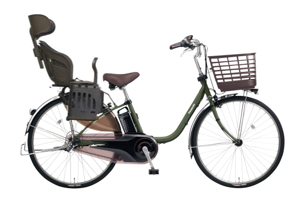 子供乗せ自転車 電動アシスト自転車 Panasonic(パナソニック) ヘッドレスト付きチャイルドシート搭載ビビ・DX マットモスグリーン 26インチ 2025年モデル BE-FD633G-C1