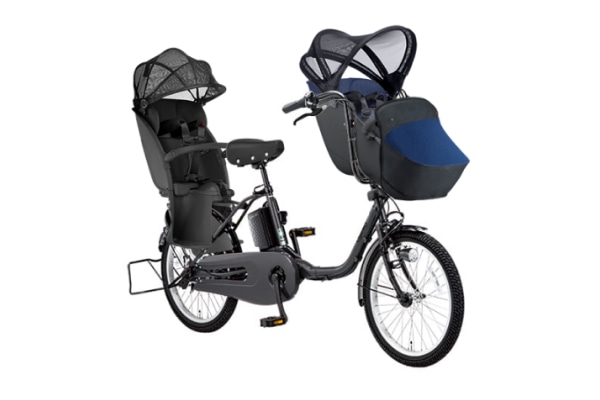 子供乗せ自転車 電動アシスト自転車 Panasonic(パナソニック) 3人乗り用チャイルドシート付きギュット・クルーム・DX マットスモークグレー 20インチ 2025年モデル BE-FFD033N-CP