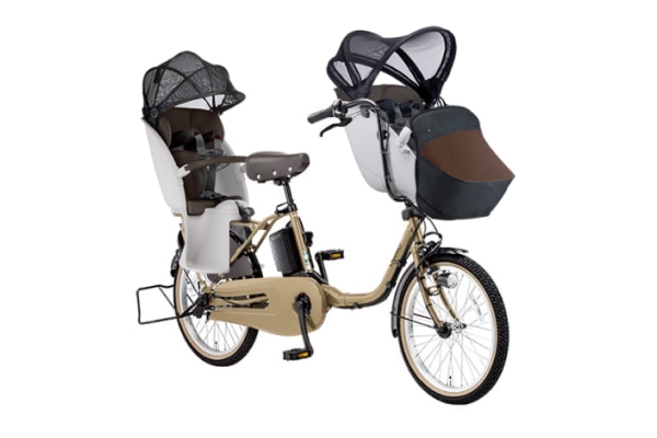 子供乗せ自転車 電動アシスト自転車 Panasonic(パナソニック) 3人乗り用チャイルドシート付きギュット・クルーム・DX マットオーツベージュ 20インチ 2025年モデル BE-FFD033T-CP