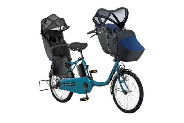 子供乗せ自転車 電動アシスト自転車 Panasonic(パナソニック) 3人乗り用チャイルドシート付きギュット・クルーム・DX ディープエメラルドブルー 20インチ 2025年モデル BE-FFD033V2-CP