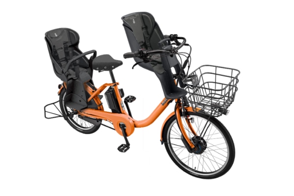 子供乗せ自転車 電動アシスト自転車 BRIDGESTONE(ブリヂストン) 3人乗り用チャイルドシート付きbikke MOB dd（ビッケモブdd） E.Xオークルオレンジ 20インチ 2024年モデル BM0B44-CB