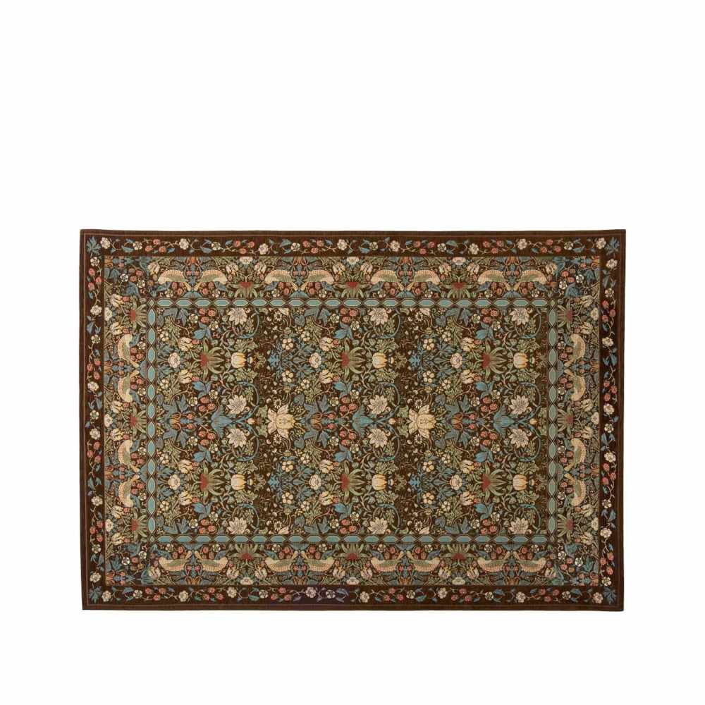 イチゴドロボウ ラグ 約140×200cm KF1709 BR ブラウン 【直送品】 返品・キャンセル・他商品と同時購入は不可