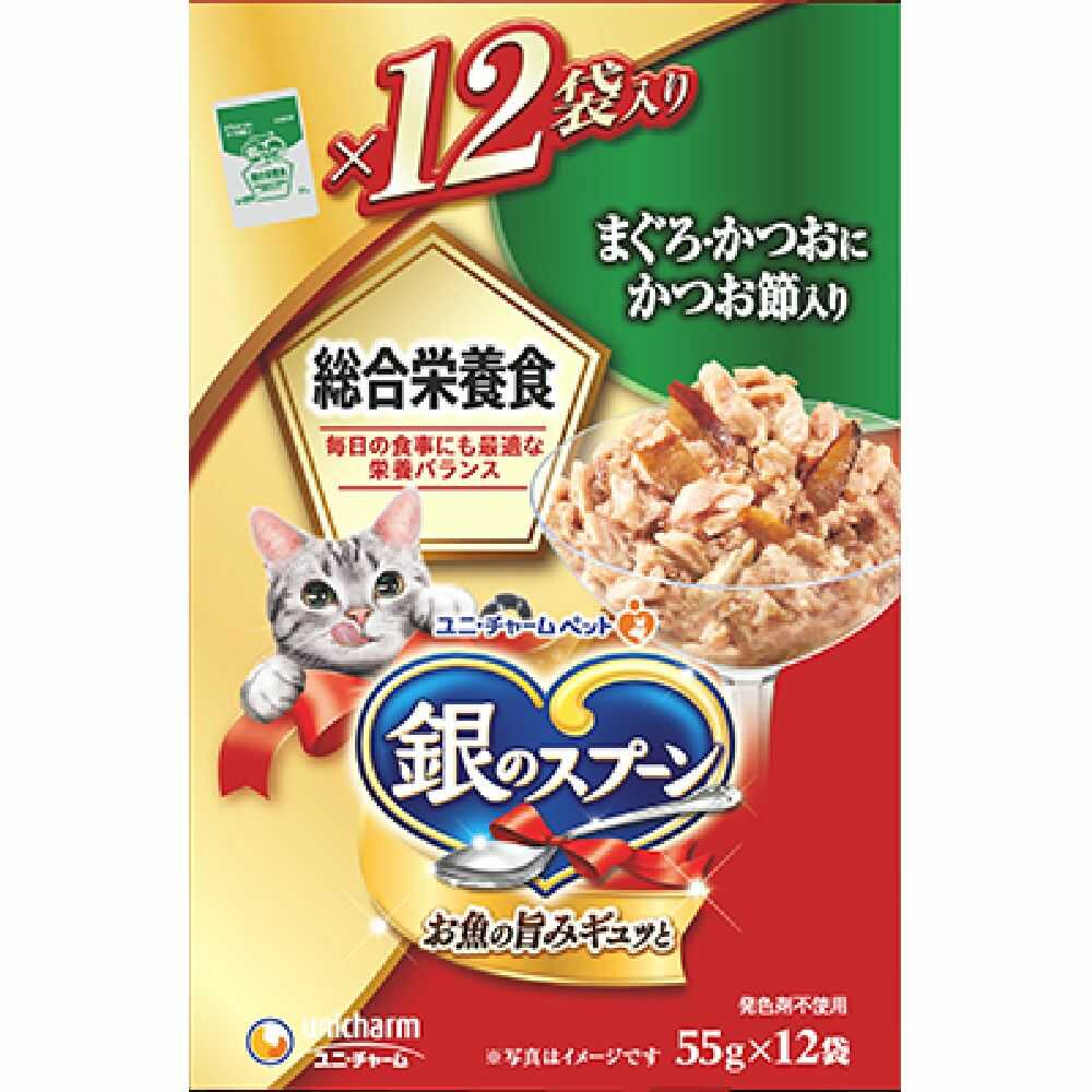 ユニ・チャーム 銀のスプーンパウチ 総合栄養食 かつお節 12P 660g