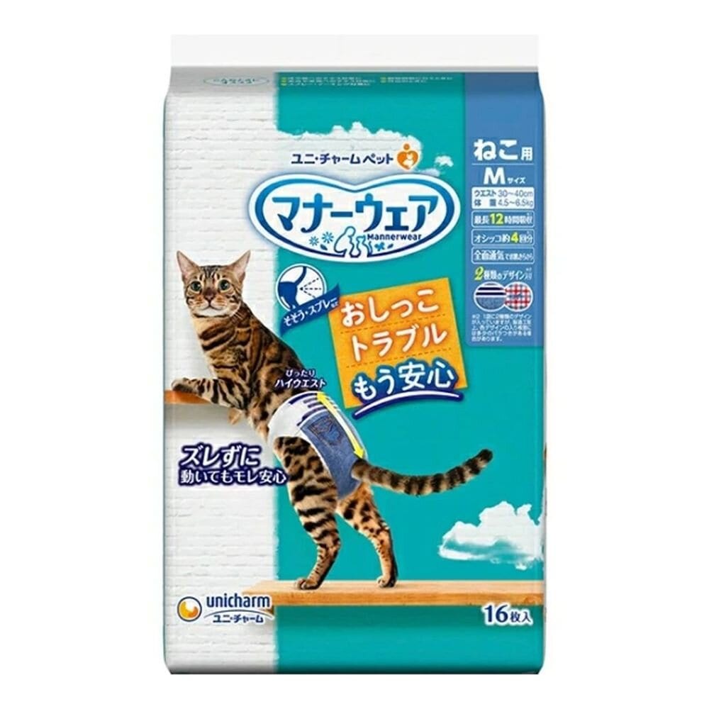 ユニチャーム マナーウェア ねこ用Mサイズ 16枚