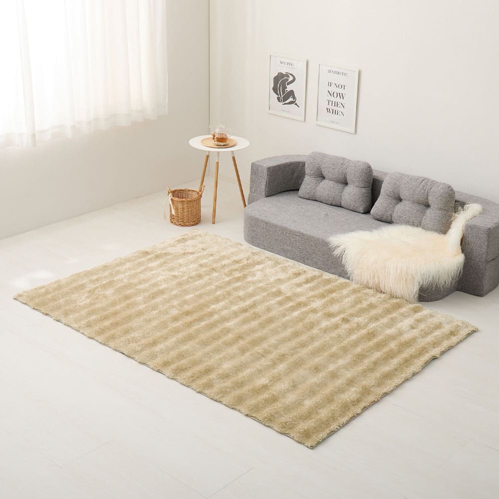 ポコポコシャギーラグ メルア BE 120x180   【直送品】 返品・キャンセル・他商品と同時購入は不可