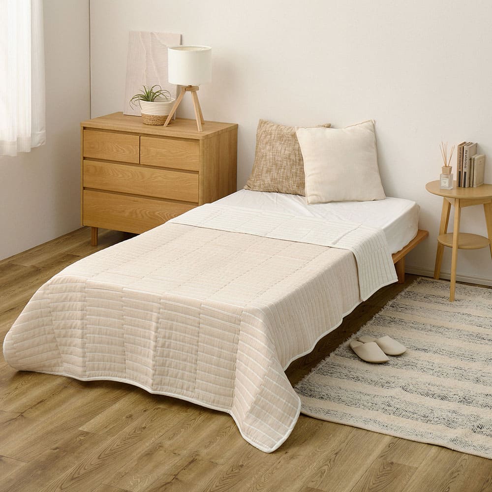 デザインガーゼケット ダブル 約180×200cm ライン 【直送品】 返品・キャンセル・他商品と同時購入は不可