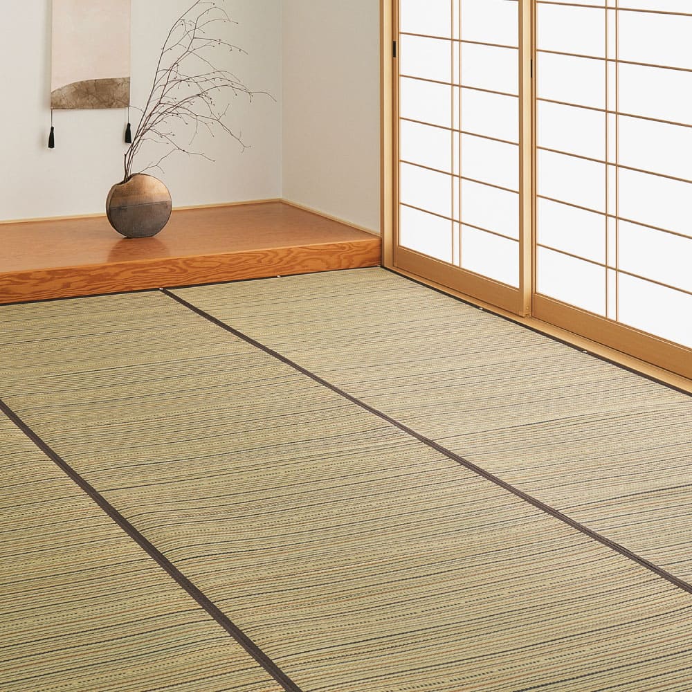 い草カーペット（裏貼り） 涼み 江戸間6帖ブラウン 【直送品】 返品・キャンセル・他商品と同時購入は不可