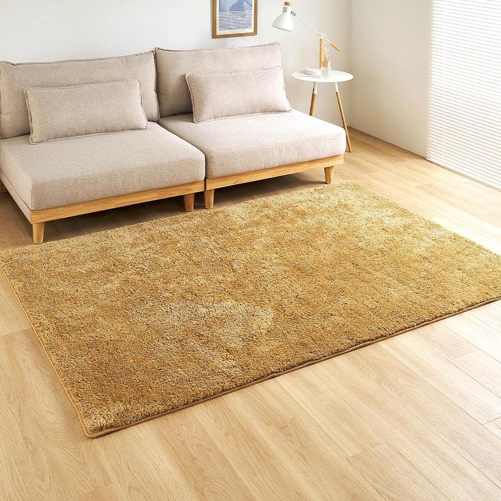 ミックスシャギーラグリーヴァ 約140×200cmマスタード 【直送品】 返品・キャンセル・他商品と同時購入は不可