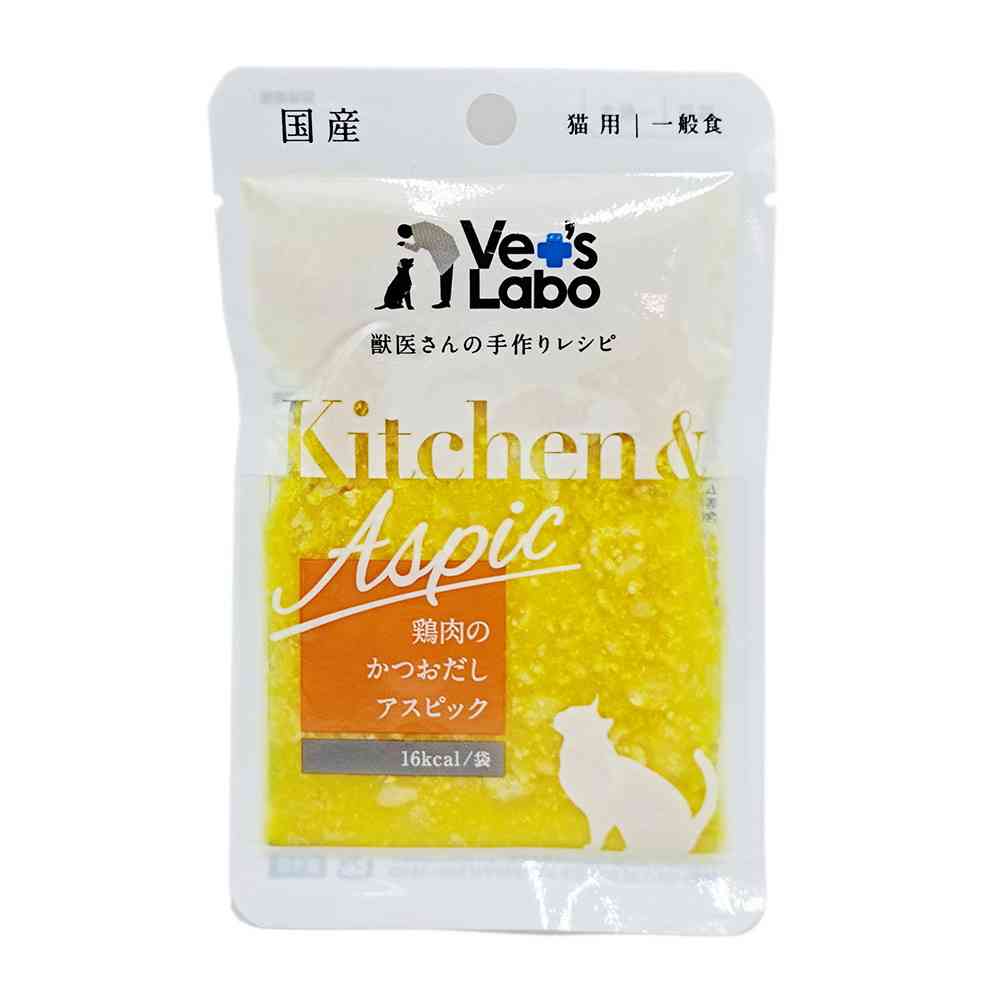 ジャパンペットコミュニケーションズ キッチン＆アスピック 猫用 鶏肉のかつおだしアスピック 40g