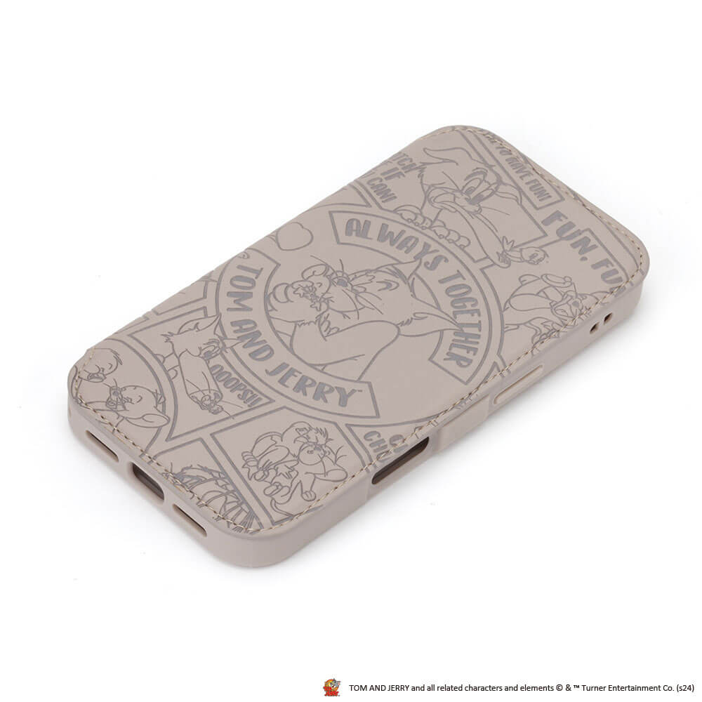 PGA iPhone 16用 ガラスフリップケース トムとジェリー PG-W24AGF01TAJ 70g