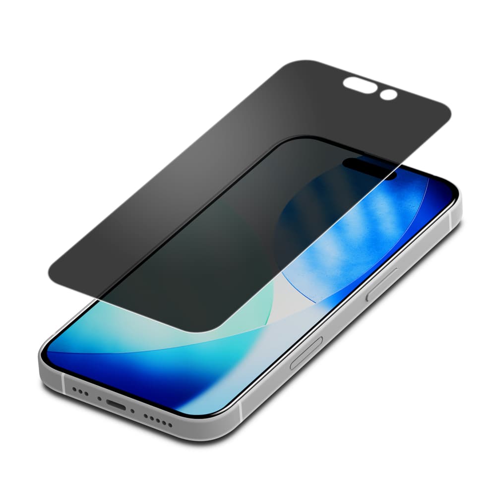 PGA iPhone 17／17 Pro／16 Pro用 液晶全画面保護ガラス 180°のぞき見防止 13g