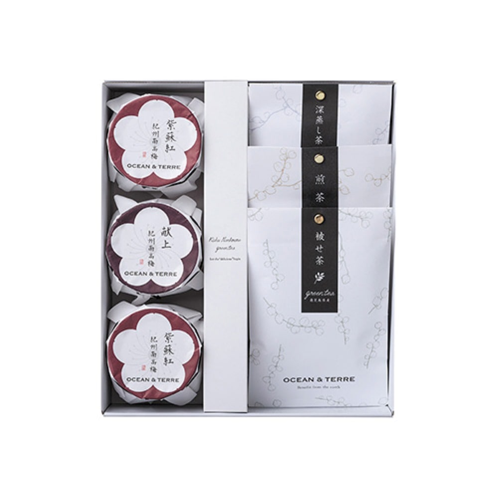 ◆A585 Premium 紀州南高梅&日本茶セットE◇ 【直送品】 返品・キャンセル・他商品と同時購入は不可