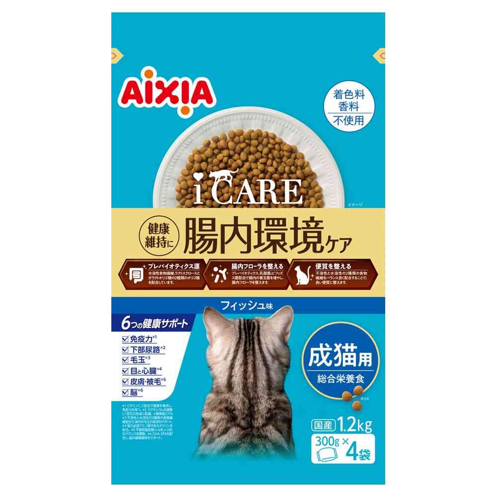 アイシア  i CARE キャットドライ フィッシュ味 1.2kg（300g×4袋）
