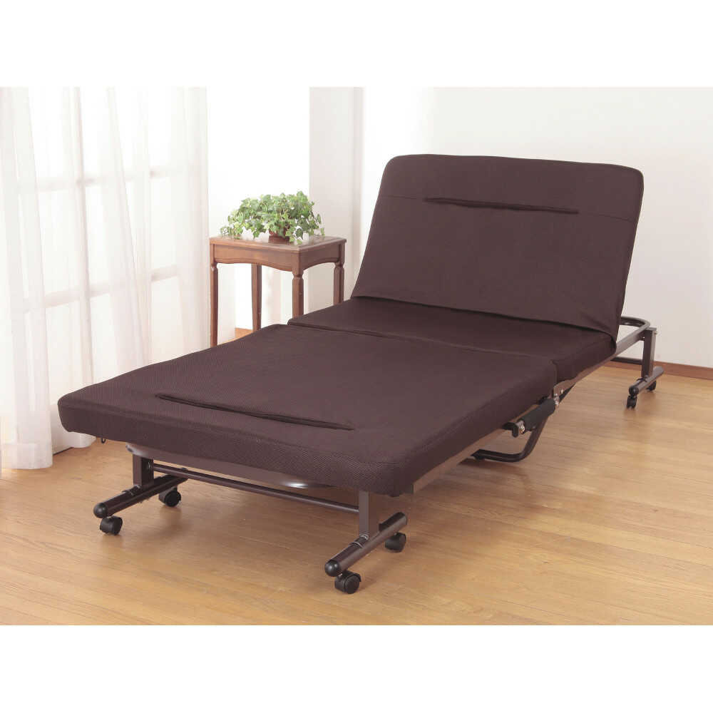 折りたたみソファベッド 組立不要 ブラウン[0255910] 【直送品】 返品・キャンセル・他商品と同時購入は不可
