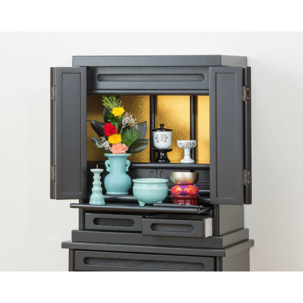 上置仏壇 黒檀調[0338610] 【直送品】 返品・キャンセル・他商品と同時購入は不可