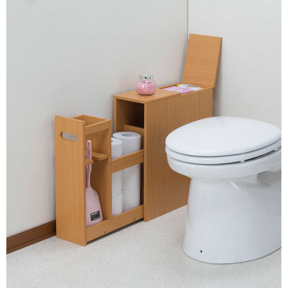 NEW薄型スライドトイレラック ナチュラル[0351010] 【直送品】 返品・キャンセル・他商品と同時購入は不可