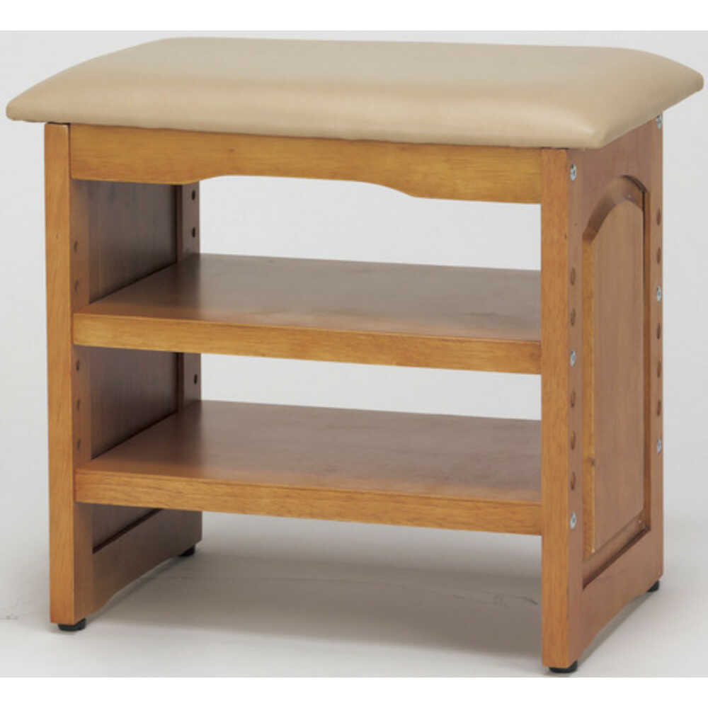 木製収納付き玄関ベンチ45cm幅 ガタつき防止付き[03518] 【直送品】 返品・キャンセル・他商品と同時購入は不可