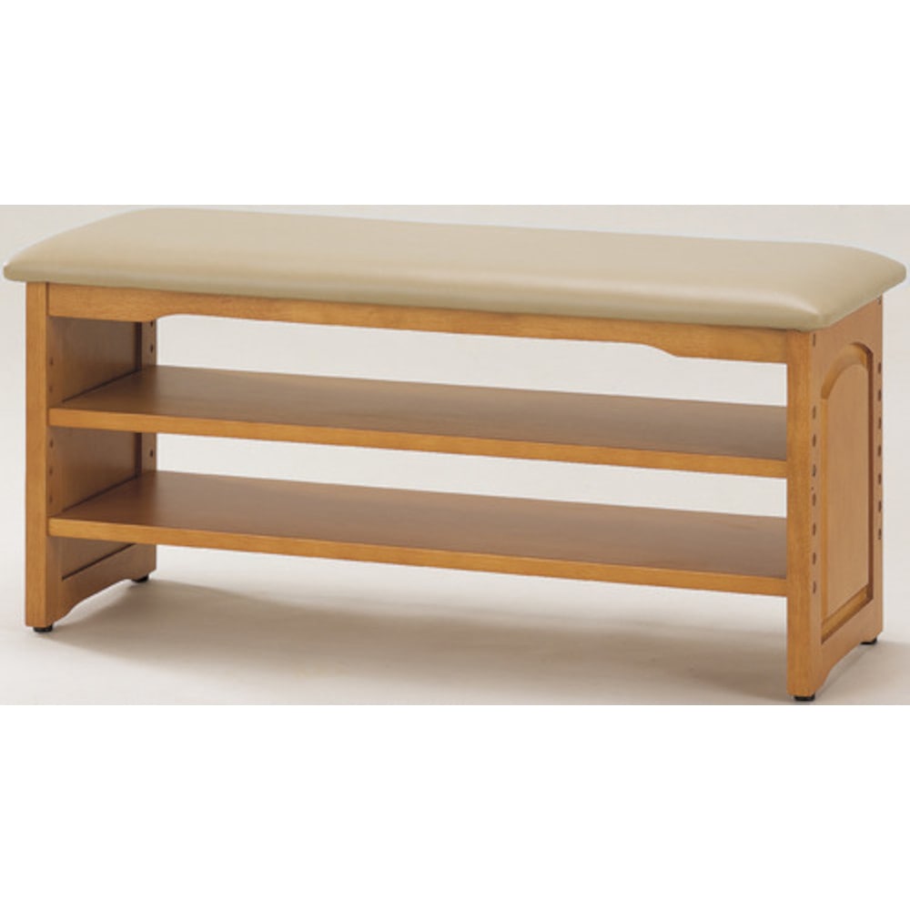 木製収納付き玄関ベンチ90cm幅 ガタつき防止付き[03520] 【直送品】 返品・キャンセル・他商品と同時購入は不可