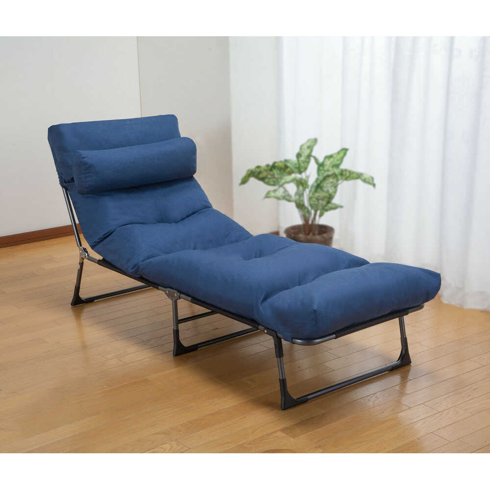 枕・ごろ寝座布団リクライニングベッド ネイビー[0437820] 【直送品】 返品・キャンセル・他商品と同時購入は不可