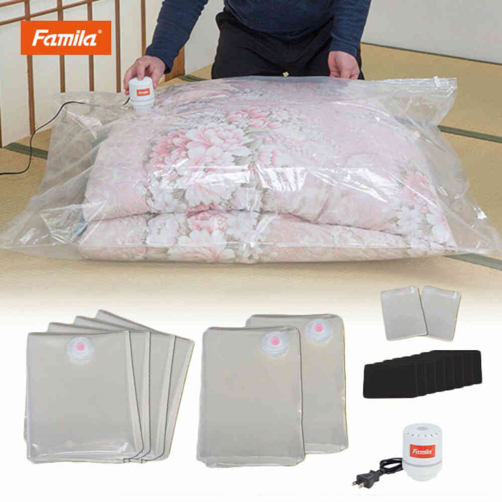 掃除機のいらない布団圧縮袋 吸引機付き15点セット[04385] 【直送品】 返品・キャンセル・他商品と同時購入は不可