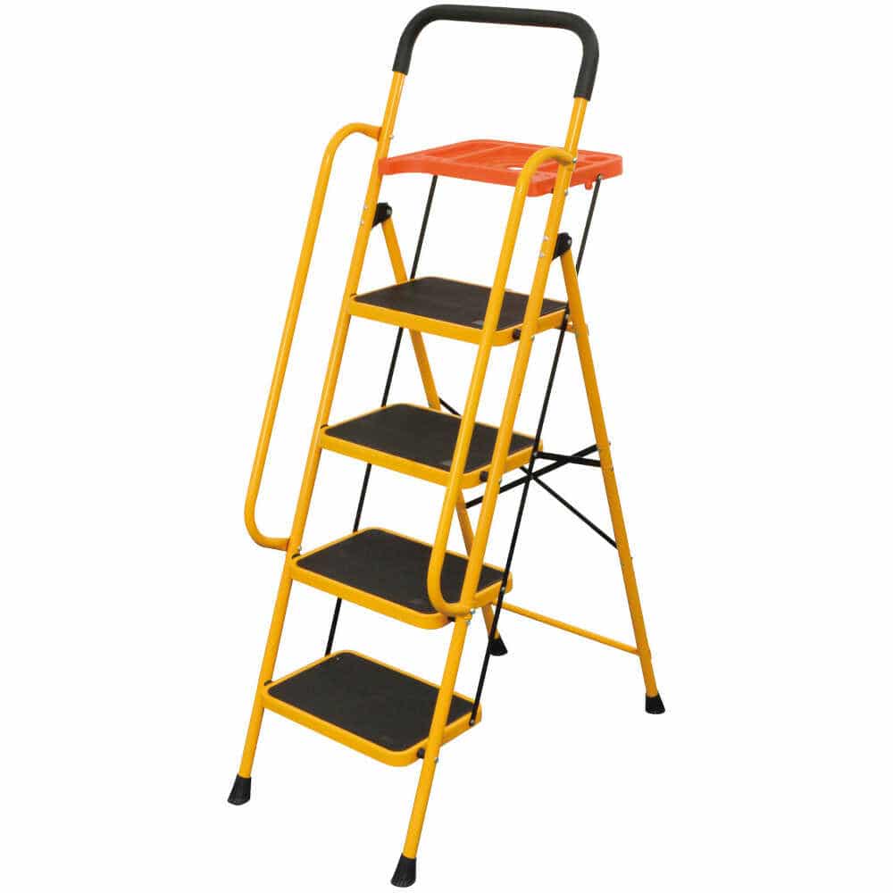 安心の両手すり付き脚立 トレー付き 4段[04634] 【直送品】 返品・キャンセル・他商品と同時購入は不可