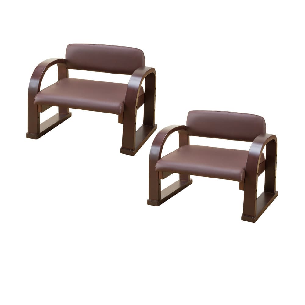 天然木立ち座り楽ちん座椅子日本製 2脚 DBR[0409520] 【直送品】 返品・キャンセル・他商品と同時購入は不可
