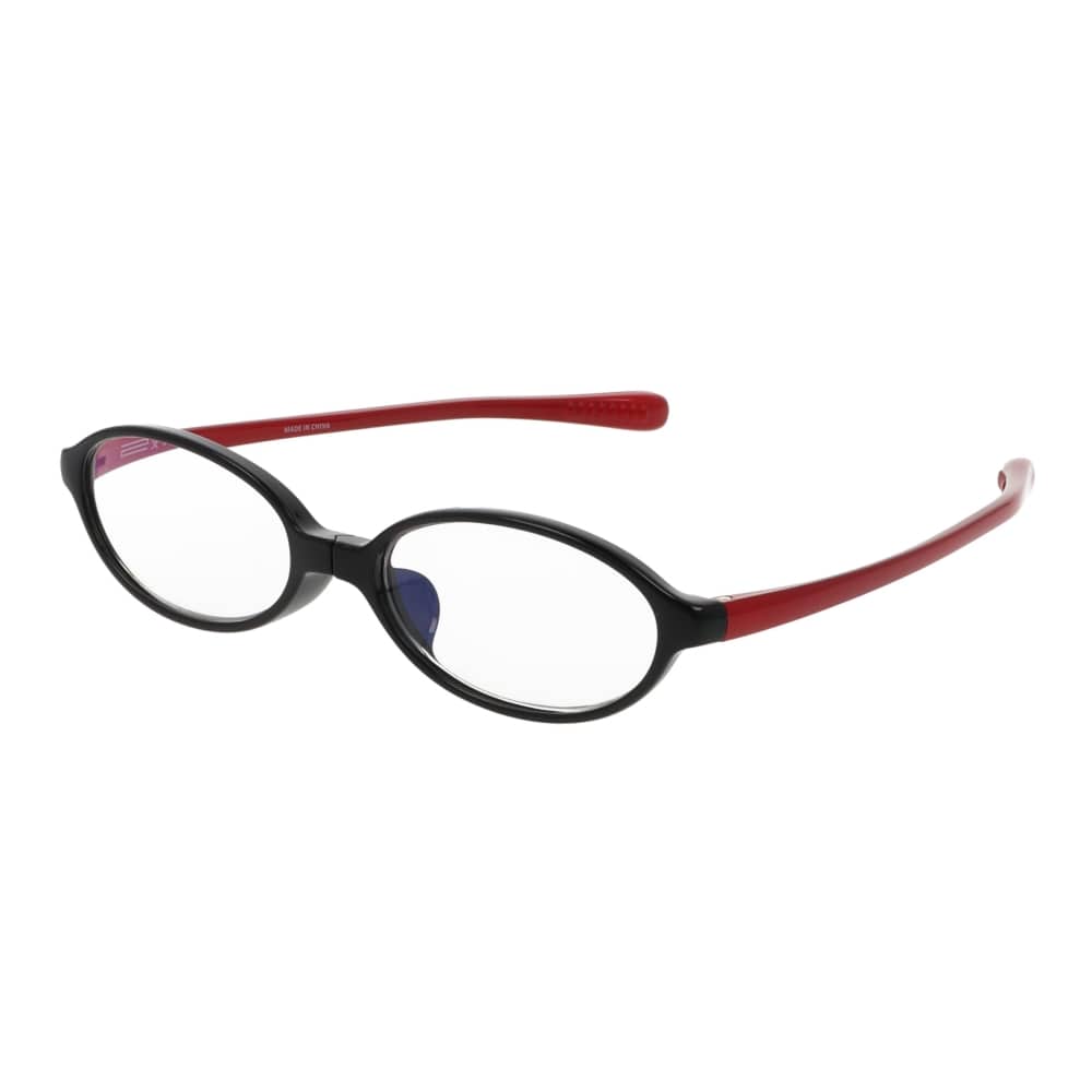 【一般医療機器】【特典付】老眼鏡 変なメガネ オーバル ブラック/レッド+3.5 【直送品】 返品・キャンセル・他商品と同時購入は不可