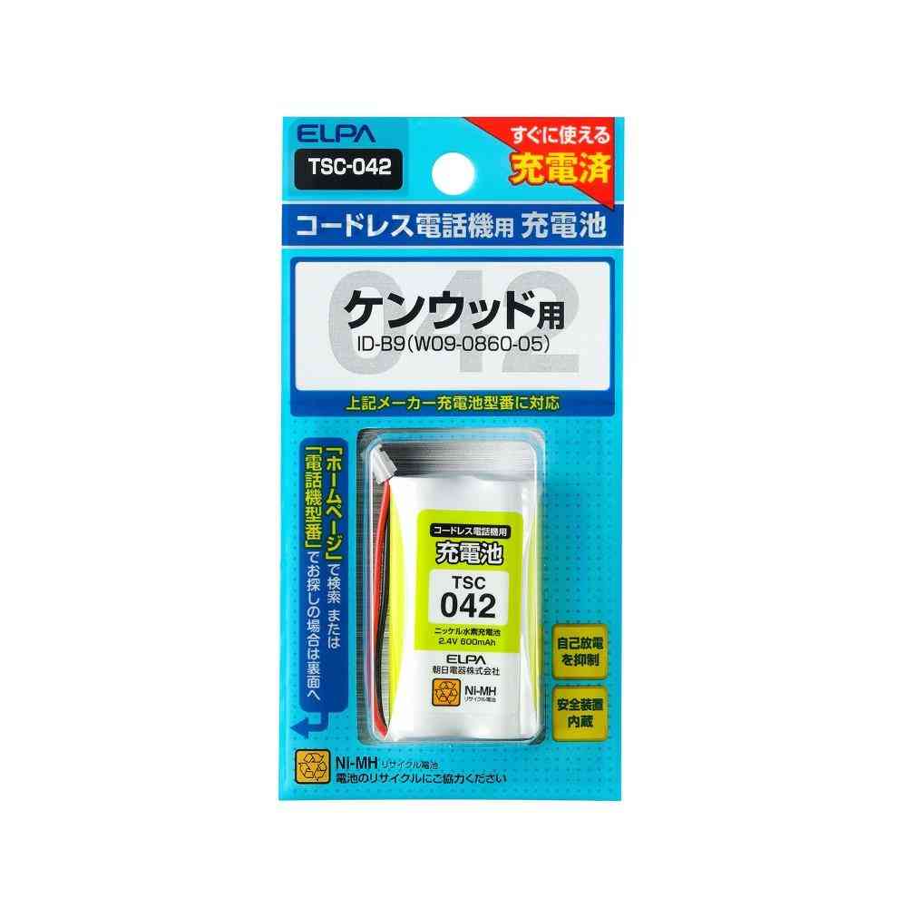 ELPA コードレス電話 子機用充電池 TSC-042 1個