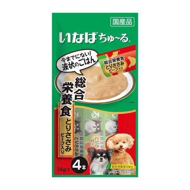 いなば ちゅ～る総合栄養食とりささみビーフ 犬用 14g×4本