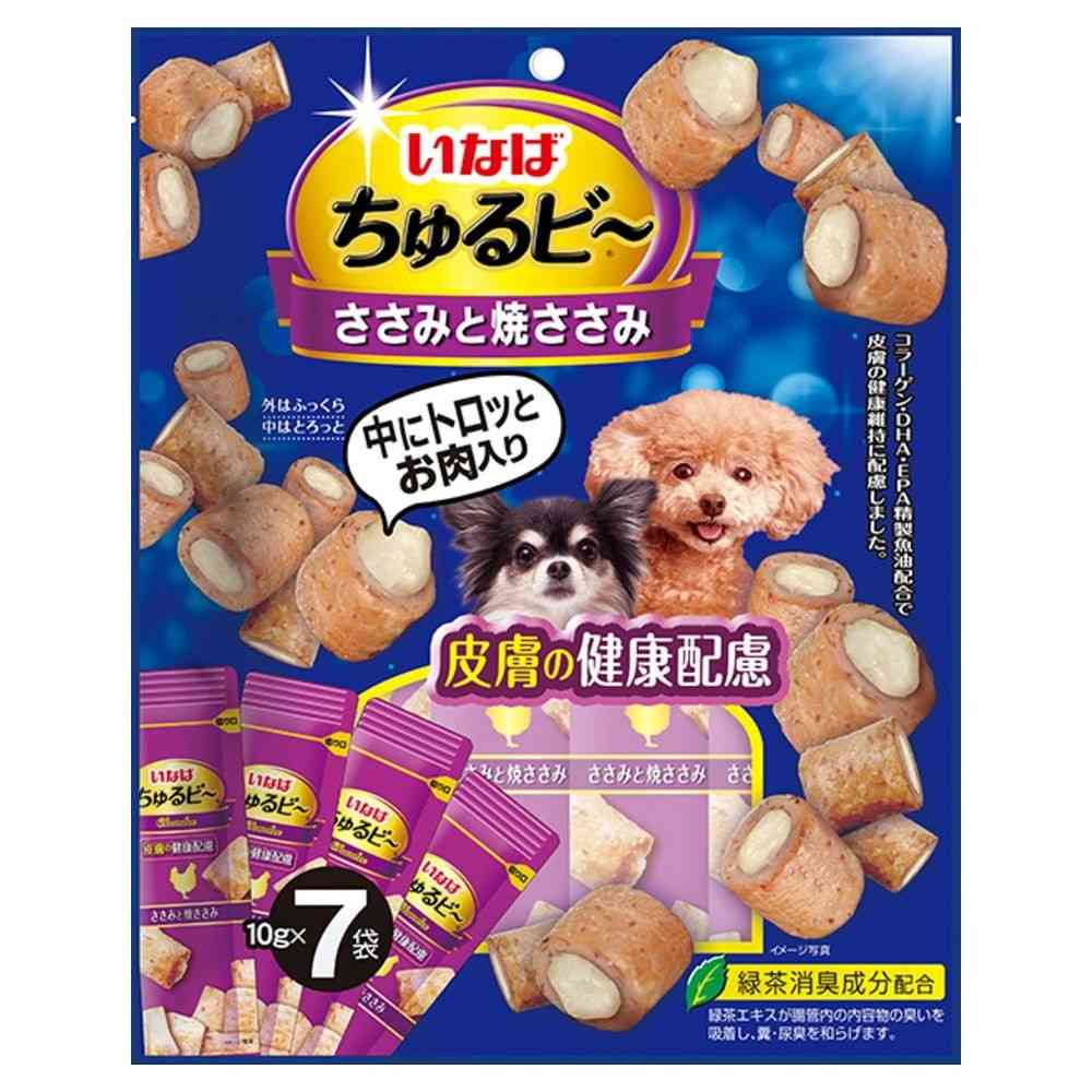 いなばペットフード いなば ちゅるビ～ ささみと焼ささみ 皮膚の健康配慮 10g×7袋   [8個セット]