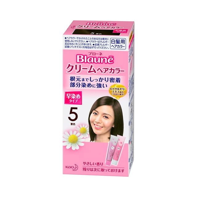 【医薬部外品】花王 ブローネ クリームヘアカラー 早染めタイプ 5 栗色【3個セット】