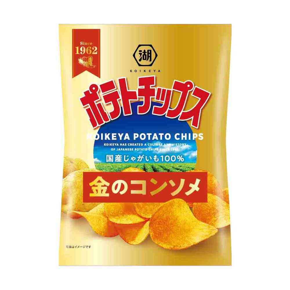 ◆湖池屋 ポテトチップス 金のコンソメ 55g   [12個セット]